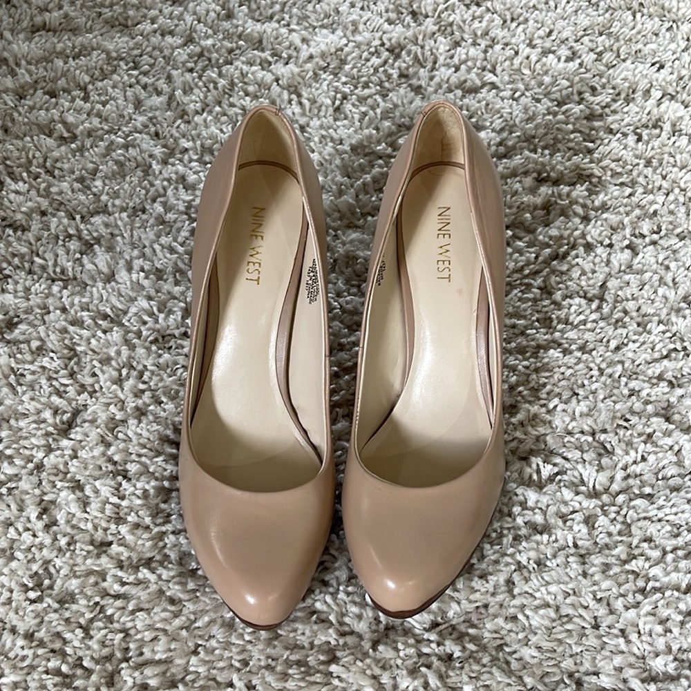Nine West Heels 👠 Tan Genuine Leather 7.5 - Picture 3 of 5